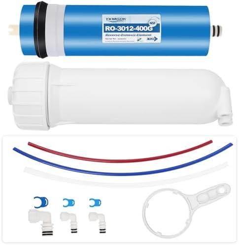 YKMGON 400GPD Reverse Osmosis Membrane Kit with RO Membrane Housing,Wrench,Quick-Connect Fittings,Check Valve and Water Pipe Replacement for Under Sink Home Drinking RO Water Filter System