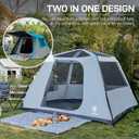 EVER ADVANCED Blackout 6 Person Camping Tent, Instant Cabin Tent for Family with Vestibule and Large Mesh Windows, 60s Easy Setup, Double Layer, Water-Resistant