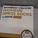 Pembrook Ribbed Knit Bamboo Viscose Diabetic Socks for Women - 6 Pairs | Crew Neuropathy Socks | Bright Colors Pack -Black, White, Light Blue, Blue, Purple, Pink (Large)