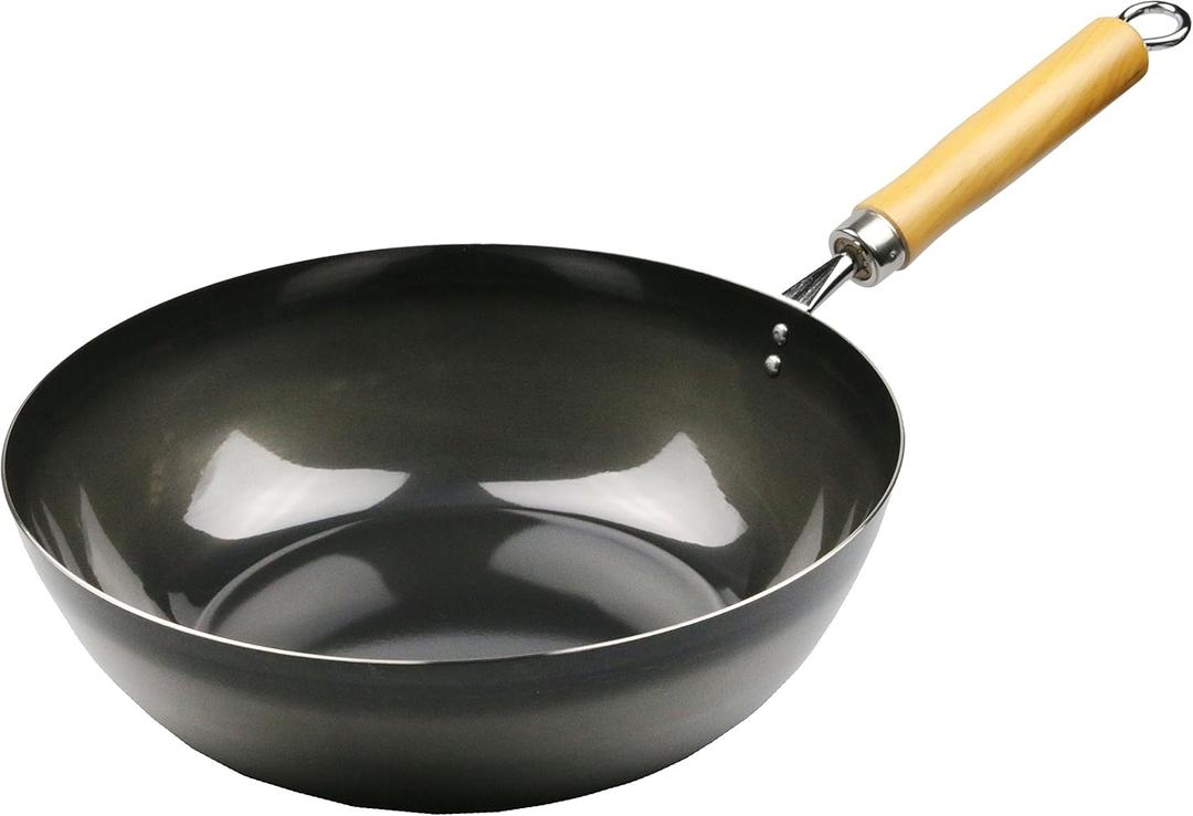 Pearl Metal HB-2406 Tsubamesanjo Iron Frying Pot, 11.0 inches (28 cm), Induction Compatible, Deep Type, The Iron, Black