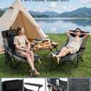 HOPERAN Camping Chair with Foot Rest, 500LBS 4-Level Reclining Beach Chair, 44.9"D x 33.5"W x 35.4"H