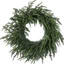 Artgar 24 Inch Christmas Pine Wreath Christmas Wreaths for Front Door, Real Touch Artificial Green Pine Wreath for Home Indoor Outdoor Wall Window Porch Farmhouse Winter Decor