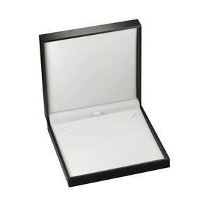 Black Color Big Necklace Chain Gift Box Luxury Soft Touch PU Leather Material Necklace Storage Box Size 6.42"(W)*6.42〞(D)*1.57〞(H)