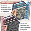 UCDRMA Upgraded Large Adjustable Loom Knitting Kit with Removable-pegs, Up to 132 Sizes & Shapes Weaving Knitting Loom for Blankets/Scarves/Hats, Beginners Infinity Crochet Loom Kit with Instructions
