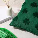 St. Patrick's Day Shamrock Pillow Covers 18x18 Set of 2, Soft Plush Green Clover Decorative Throw Pillowcases for Sofa Couch Living Room Bedroom Irish Holiday or Home Decor