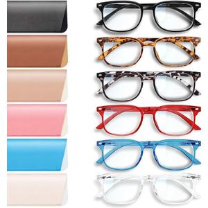 NOVIVON Reading Glasses +2.0 with 5 Cases – Blue Light Blocking Readers for Women & Men, Computer eye glasses, Cheaters