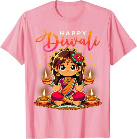 Happy Diwali Funny Festival Proud Indian Girl Kids Toddlers T-Shirt, Size: XS