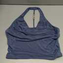 SOLY HUX Women's Plus Size Halter Draped Front Backless Tank Top Sleeveless Y2k Crop Tops (X-Large Plus)