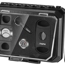 TISFA Cigar Humidor Set Travel Humidor Includes 2 Multifunctional Cutters, Hole Punch, Humidifier, Hygrometer, Portable Cedar Wood Lined Cigar Box Holder Case Gifts for Men (Black)