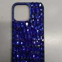 Cavdycidy for iPhone 16 Pro Max Case for WomenVery Shiny Luxury Bling Phone Case with 3D Glitter Sparkle Crystal Rhinestone Diamond GemsSoft TPU Bumper Cover for Girly GirlsBlue