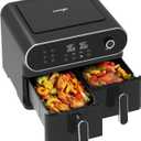 iceagle Dual Air Fryer 11 Quart - 6-in1 Airfryer with 2 Frying Baskets, Precise-control Knob | Sync & Dual Cook Functions to Ary Fry, Roast, Broil, Reheat and Dehydrate for Easy and Crispy Meals