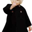 XFGLCK Toddler Baby Girls Coats Cloak Button Jacket Outerwear Fall Winter Clothes (18-24 Months, Black)
