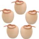 ABOOFAN Unfinished Wooden Apples 5pcs Wooden Crafts DIY Unpainted Fruit Shape Art Crafts for Color Painting Mini Peg Dolls