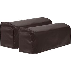 uxcell 2Pcs PU Leather Armrest Covers, Vintage Stretch Arm Slipcovers Anti-Slip Furniture Protector for Chairs Couch Sofa Recliner, Dark Coffee