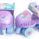 SULIFEEL Kids Adjustable Quad Roller Skates,Toddler Beginner Roller Skates for Girls and Boys Age 2-5 Years Old (Mermaid Purple)