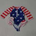 Baby Girls Swimsuit Long Sleeve Zipper Bathing Suit One Piece Swimwear with Hat, 60 weeks