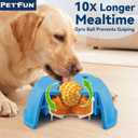 Dog Lick Bowl Ball Slow Feeder, Licking Bowl for Liquid Treat with Rolling Spin Sphere Roller Licker, Licky Feed Calming Anxiety Relief Enrichment Yogurt (Blue)