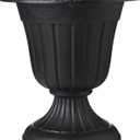 Arcadia Garden Products Small 10x12” Classic Traditional Plastic Urn Planter, Indoor/Outdoor Garden Plant Pot Garden Décor, Black