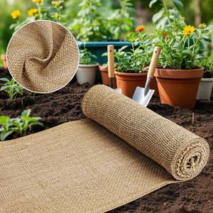 Burlap Fabric - Garden Burlap Fabric Roll Natural Jute Outdoor Fabric Burlap Weed Barrier Trees Trunk Wrap for Crafts Farmhouse Gardening Table Decor for Crafts (19.7" x 20 Feet)