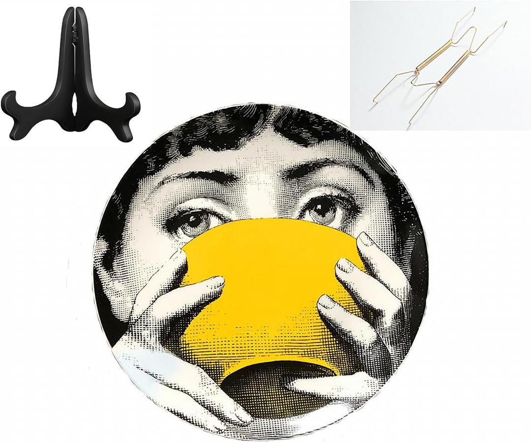 Decorative Plates Handmade Ceramic Ornament for Home & Office Wall Decors (with Hanger) (F3)