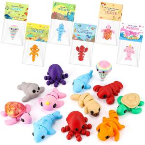 24Pcs Valentine's Day Gift 3D Printed Toys with Valentine's Day Cards for Kids Classroom, Valentine's Day School Exchange Gifts, Valentine Party Favor 3D Printed Stuff, Class Exchange Prizes