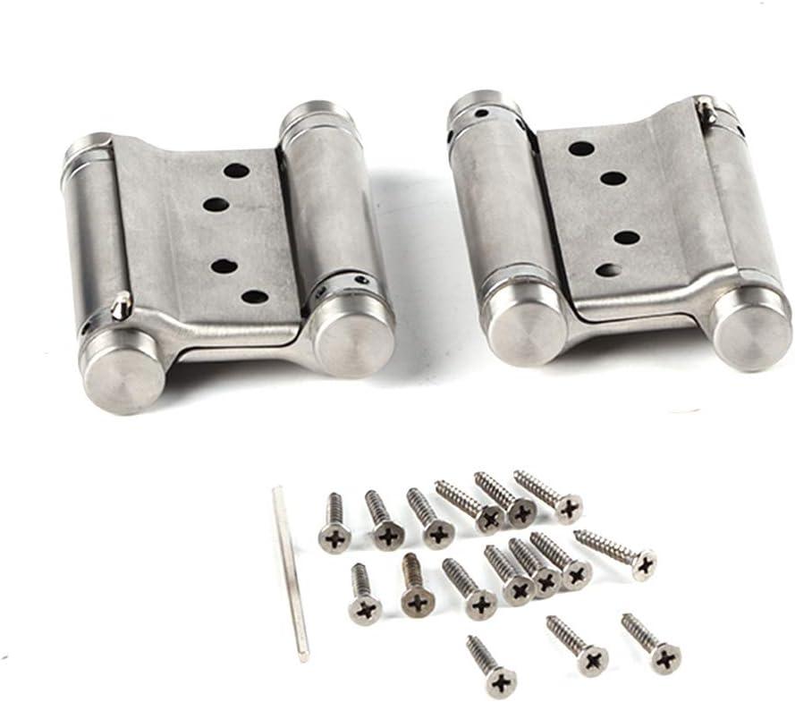 2Pcs Double Action Spring Hinge, Stainless Steel Self Closing Door Hinges, 3 inch Home Furniture Hardware for Saloon, Cafe Door, Swing Door