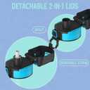 National Parks Water Bottle with 63 Waterproof Stickers & Carry Strap, Durable Plastic Water Bottle 32oz Hiking Water Bottles for Travel, Camping, Gifts for Kids, Men, Women Tritan, BPA Free