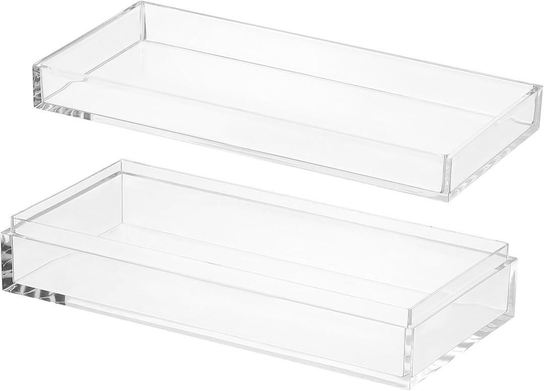 PATIKIL Acrylic Box with Lid 5.91" x 2.76" x 1.38", Clear Acrylic Display Boxes Plastic Square Cube Containers Storage Organizer for Candy Tiny Jewelry Artwork Display
