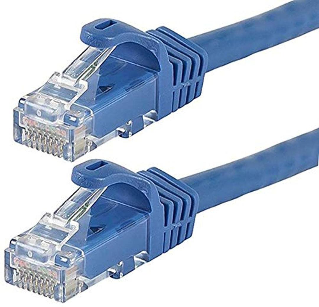 Monoprice Cat6 6in Blue 12-Pk Patch Cable UTP 24AWG 550MHz Pure Bare Copper Snagless RJ45 Flexboot Series Ethernet Cable