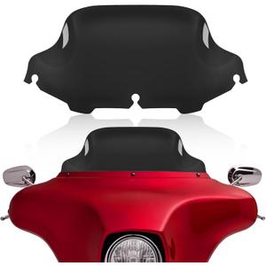 Black 8" Motorcycle Wave Windshield Windscreen Compatible for 1996-2013 Harley Davidson Touring Street Glide Electra Glide Tri Glide FLHT FLHTK FLHTCU FLHTCUTG