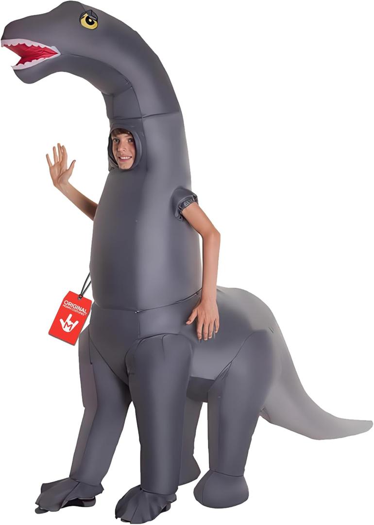 Morph Inflatable Dinosaur Costume for Kids, Blow Up Diplodocus Costume, Fun Dress Up for Parties and Events, One Size