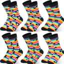 Shihanee 6 Pairs Fun Dog Lovers Crew Socks Christmas Gifts for Dog Lover Funny Rainbow Novelty Cotton Socks Pet Funny Owner Lover Gift Ideas