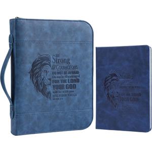 Faithful Hers Bible Covers for Men 2pcs Bible Case Set with Notebook PU Leather Church Bag Bible Study Book Case with Handle Lightweight Carrying Bags Christmas Gift