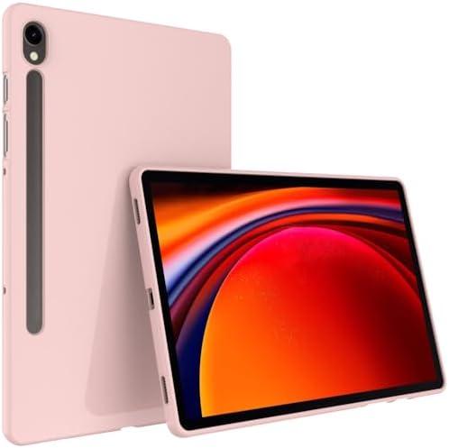 Callyue Slim Case for Samsung Galaxy Tab S9 FE 5G 10.9 Inch/Galaxy Tab S9 11 Inch 2023, Ultra Thin Lightweight Matte Soft Flexible Frosted TPU Skin Bumper Back Cover Shell, Pink