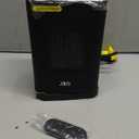 JRD 10inch PTC Space Heater with 80Oscillation, Thermostat, 12h Timer, Fast Heat, Eco Mode, Remote, 1500W Small Quiet Safe Room Electric Heater, Portable Desk Heat for Office Bedroom Black