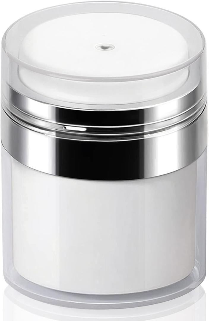 Airless Pump Jar - 0.5 Oz Lotion Dispenser with Pump Travel Container for Skincare, Refillable Empty Jars Vacuum Bottle for Moisturizer, Skincare, Makeup