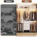 Besiost 4FT Small Closet System with 3 Fabric Drawers, 48'' Closet Organizer System With 3 Adjustable Shelves, Flexible Built-In Clothes Garment Rack for Small Space, 48" L x 13" W x 71" H, White