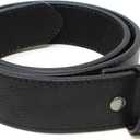 Leather Belt Strap with Vintage Distressed Texture 1.5" Wide with Snaps (Black-XL)