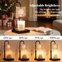 Hong-in Black Candle Warmer Lamp with Timer -Dimmable Adjustable Height Wax Melt Warmer for Jar Candles,Vintage Home Decor with Elegant Clear Glass,Birthday Gifts for Women, Mom, Friend, Sister