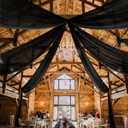 4 Panels Black Ceiling Drapes for Wedding Ceiling Drapes 5ftx40ft Wedding Arch Draping Fabric Sheer Curtains Voile Chiffon Drapery Draping Decorations for Party Ceremony Stage