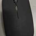 Wireless Bluetooth Mouse, Rechargeable, LED, Silent, Ultra-thin Design (Bluetooth 5.2 and 2.4GHz USB Receiver) | Portable Computer Mouse for Laptops, iPads, MacBooks and Apple Devices (Black)