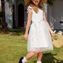 Arshiner Girls Dresses Summer One Shoulder Ruffle Sleeveless Formal Fancy Party Birthday Tulle Dress with Belted (White)