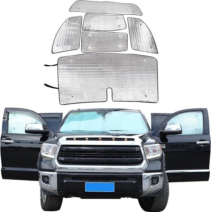 Car Full Windshield Sunshade Compatible with Toyota Tundra 2007-2021 Automotive 6Pcs Windshield Sunshades Foldable Reflective Sun Visor for UV Rays and Sun Heat Full Protect Car Interior Accessories Car Full Windshield Sunshade Compatible with Toyota Tundra 2007-2021 Automotive 6Pcs Windshield Sunshades Foldable Reflective Sun Visor for UV Rays and Sun Heat Full Protect Car Interior Accessories