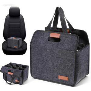 2 Pack 6 Cup Drink Carrier with Handle, Reusable Insulated Beverage Carrier for Car, Coffee Cup Holder Bag Folding Portable Coffee Cups Holder Bag for Delivery, Travel, Takeout