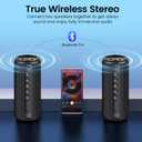 Portable Bluetooth Speaker, 2026 Bluetooth 5.4 Wireless Speaker with 20W HD Loud Stereo Sound, 20H Playtime, LED Lights, IP7, TWS Pairing, Built-in Mic, for Outdoor, Home, Beach, Party, Gift