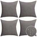 Home Brilliant 20x20 Pillow Covers Outdoor Throw Pillow Shams Grey Cushion Covers, 20 inches, 50 cm, Pack of 4, Dark Grey