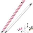 Stylus for iPad (2 Pcs), StylusHome Magnetic Disc Universal Stylus Pens Touch Screens for Apple/iPhone/iPad pro/Mini/Air/Android/Microsoft/Surface All Capacitive Touch Screens - White/Rose Gold
