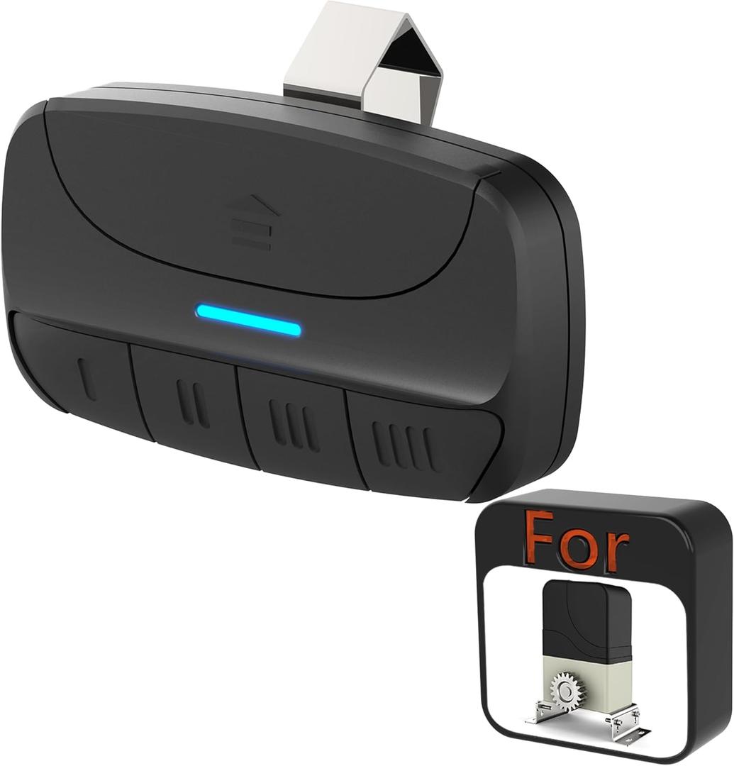 Bltezeit Visor Clip Remote Control for ME-MJ Sliding Gate Openers, 4-Button 433.92MHz Transmitter with Rolling Code for Vehicles, Wireless Door Access Control System Hardware Accessory 1pc