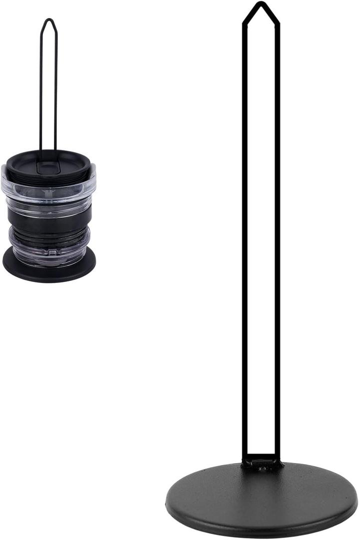 Tumbler Lid Organizer, Stackable Cup Lid Organizer for Stanley & YETI Water Bottle Lid Holder Space-Saving Vertical Storage Up to 14 Lids for Kitchen Cabinet and Countertops (Black)