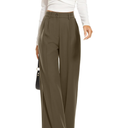 FUNYYZO Wide Leg Pants Women's High Elastic Waisted in The Back Business Work Trousers Long Straight Suit Pants M